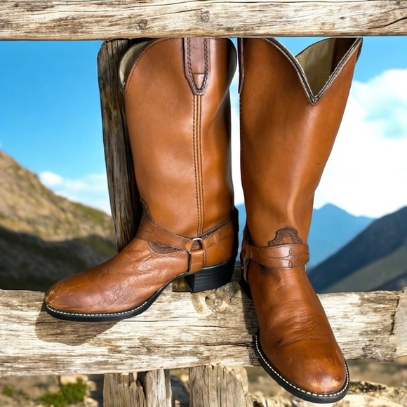 Vintage Shoes - Vintage Cowgirl Harness Boots
